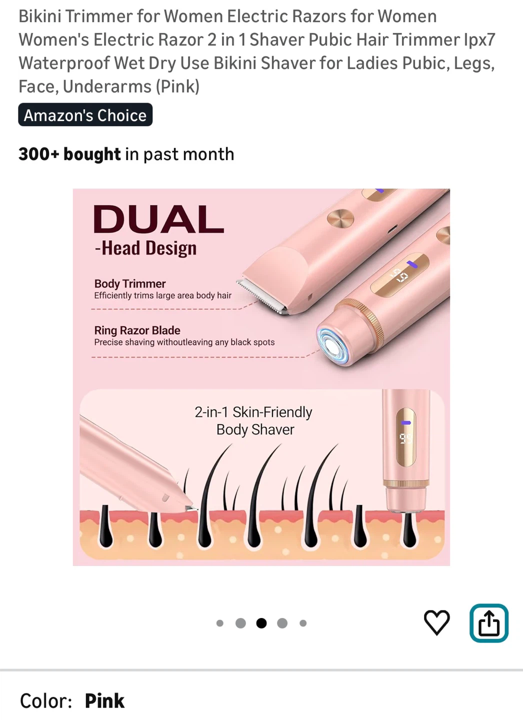 Brand New Pink Electric Razor 2 in 1 Shaver - photo 4