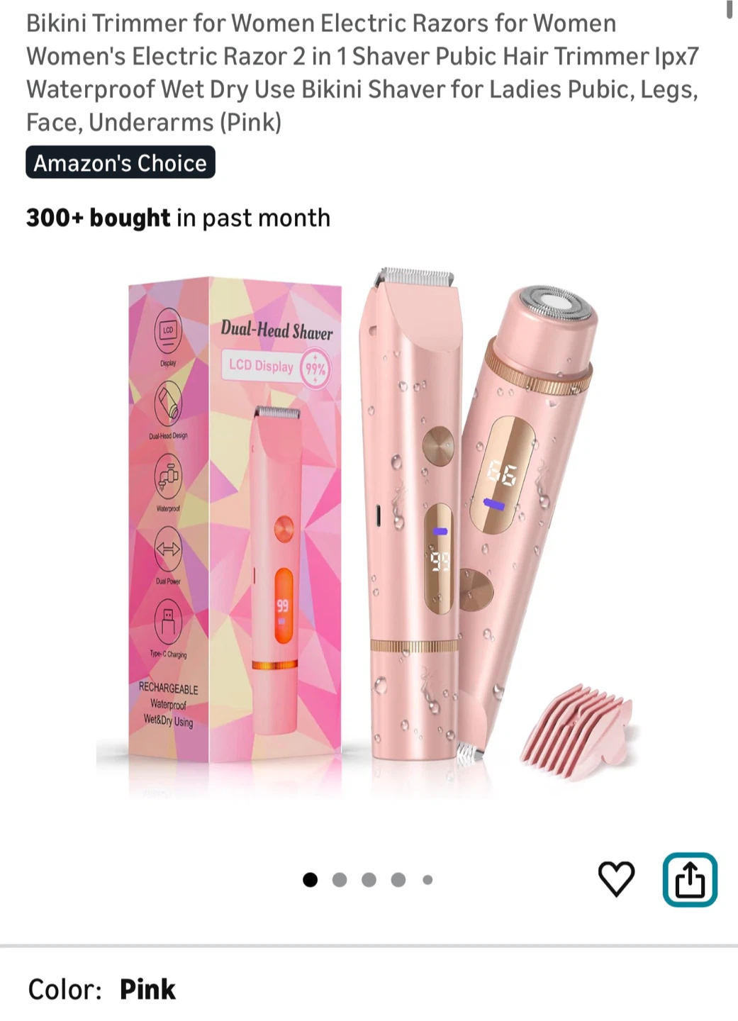 Brand New Pink Electric Razor 2 in 1 Shaver