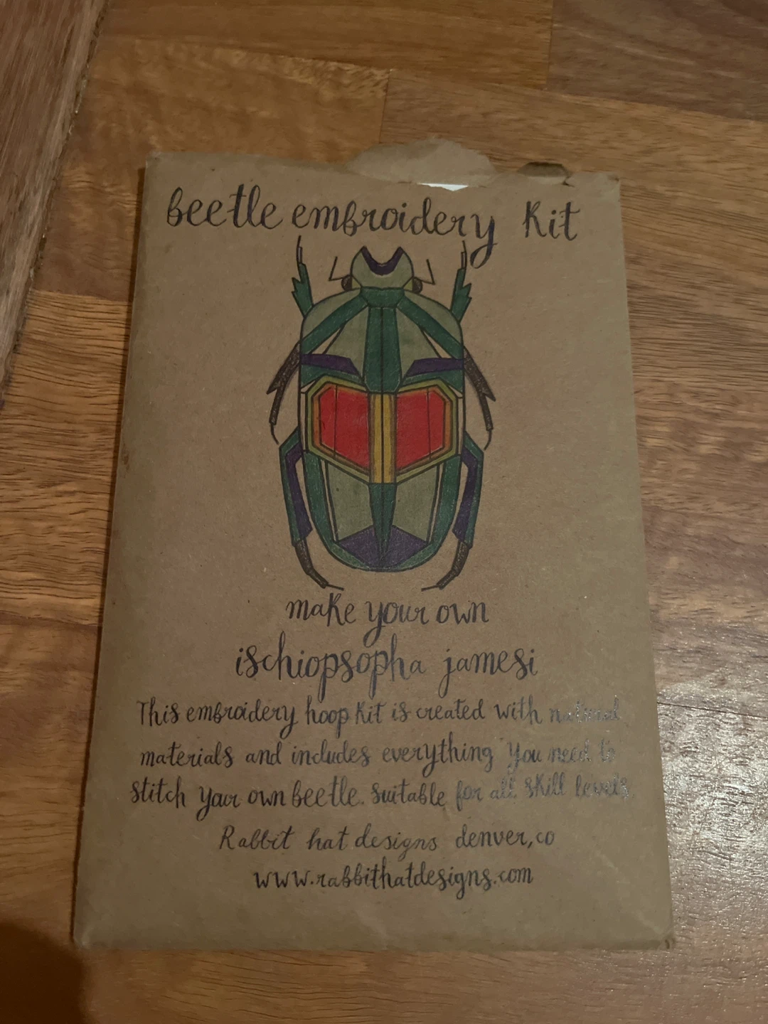 Beetle Embroidery Kit - Rabbit Hat Designs