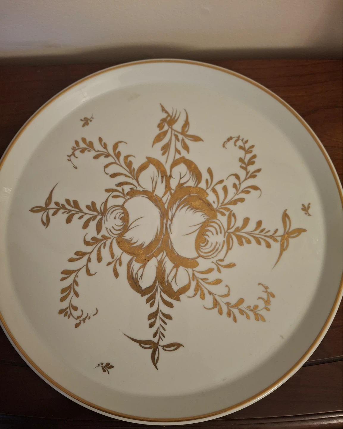 Hand painted gold & white Birks plate (made in France)