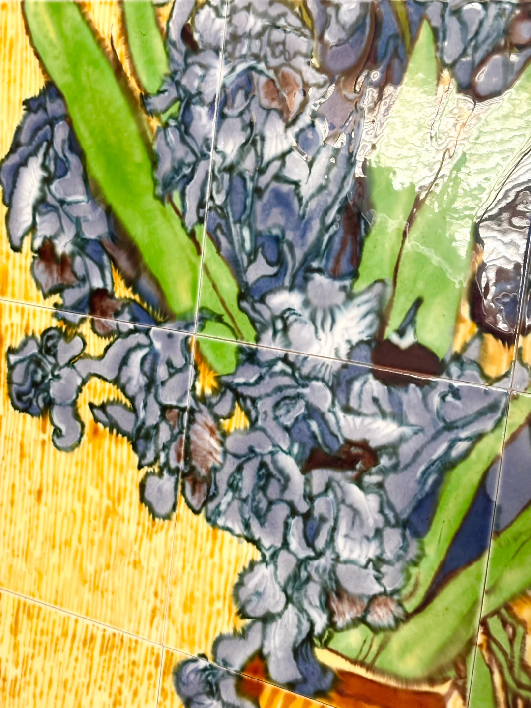 Framed Iris Flowers ceramic tile Van Gogh Wall Art - photo 2