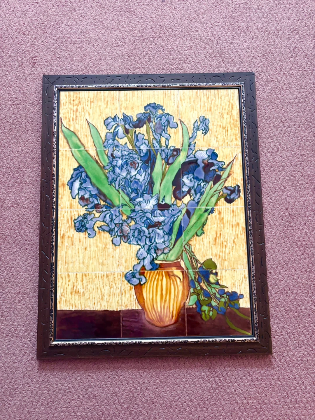 Framed Iris Flowers ceramic tile Van Gogh Wall Art - photo 3