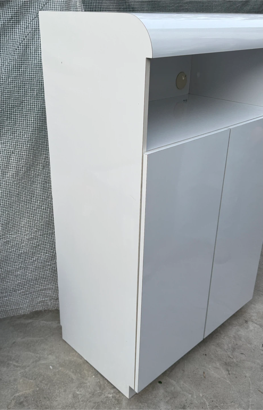 Modern White Storage Cabinet with Shelves - photo 4