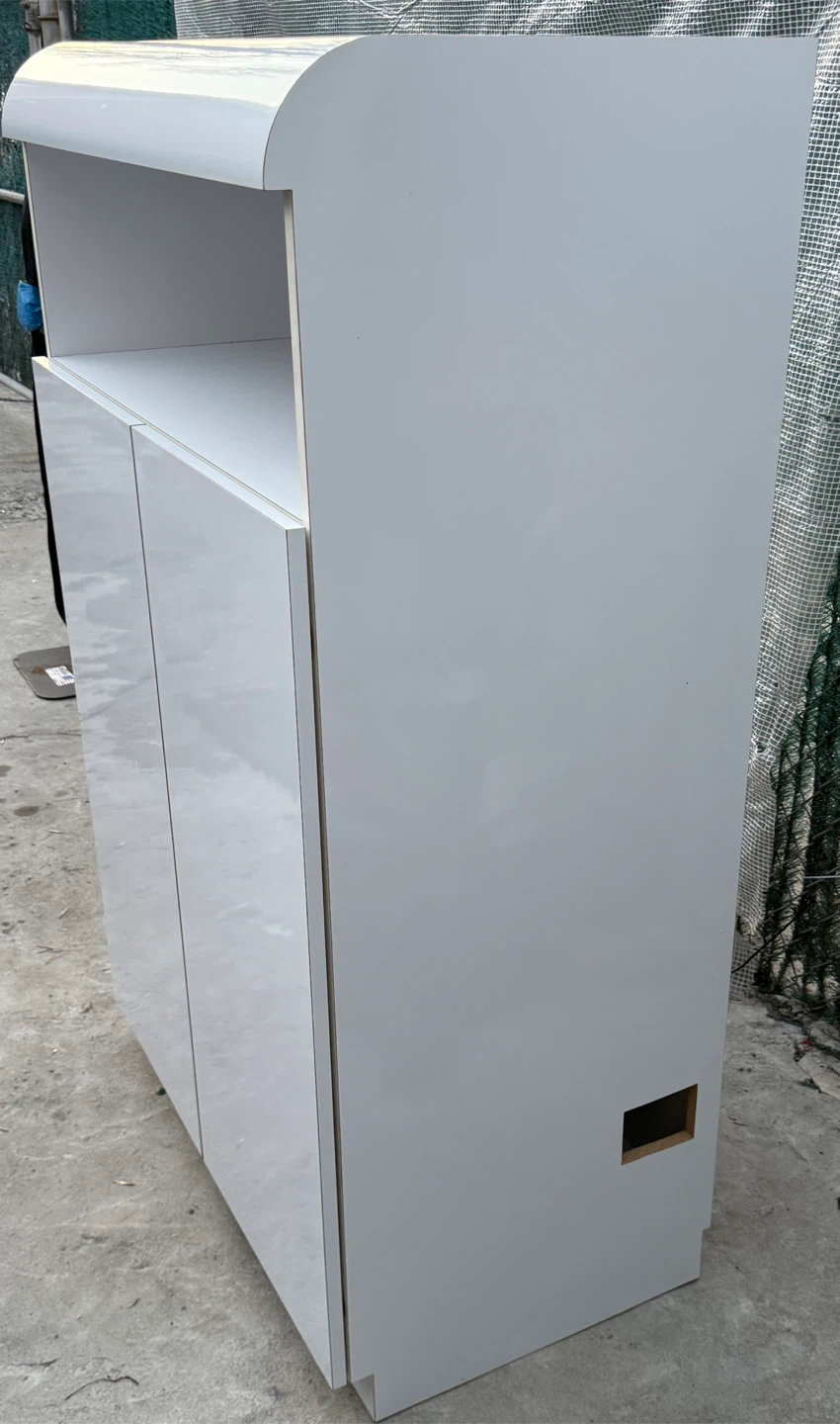 Modern White Storage Cabinet with Shelves - photo 5