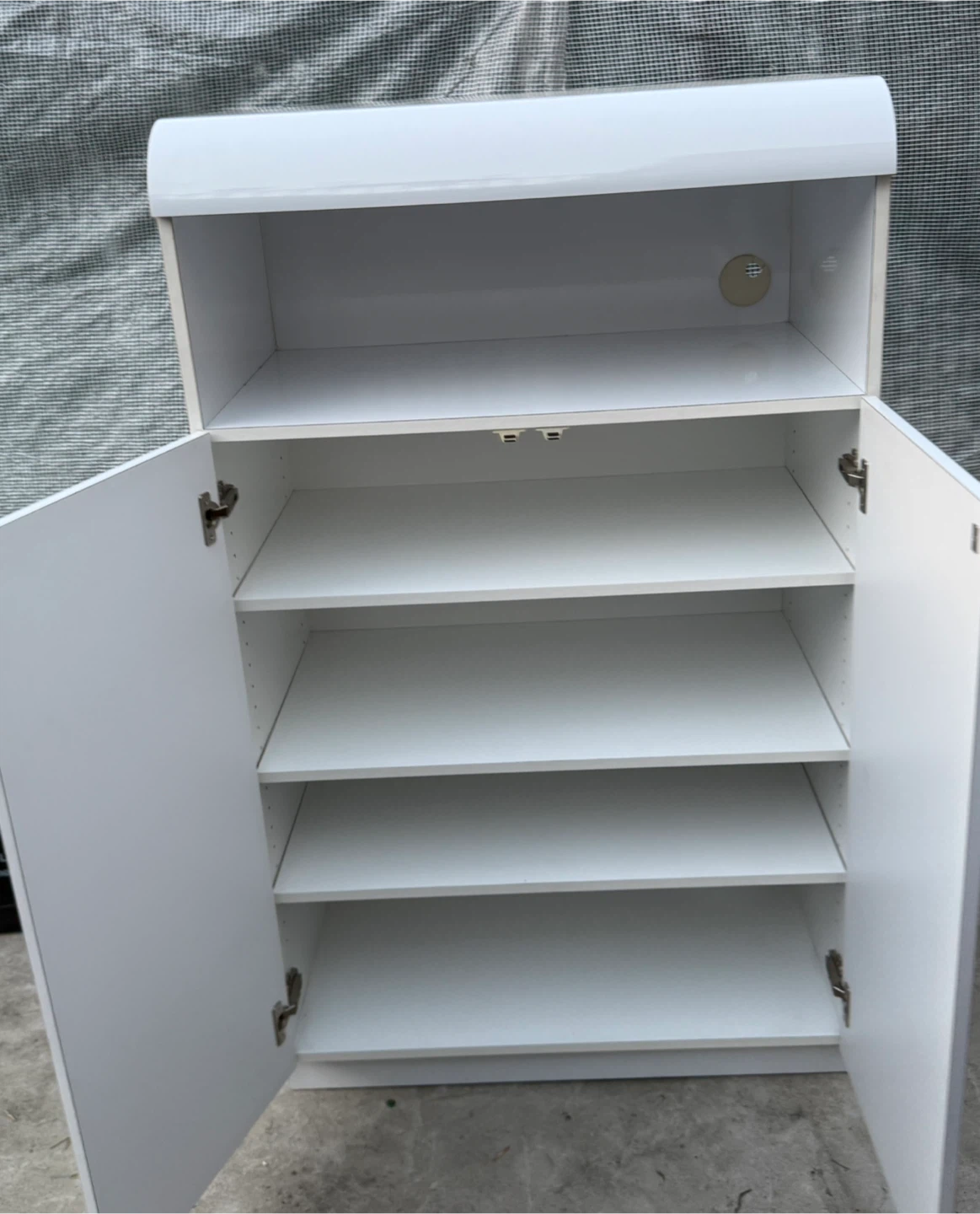Modern White Storage Cabinet with Shelves - photo 2