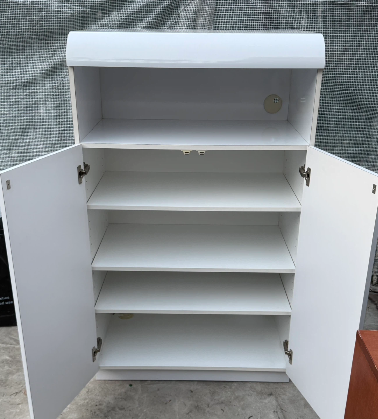 Modern White Storage Cabinet with Shelves - photo 3