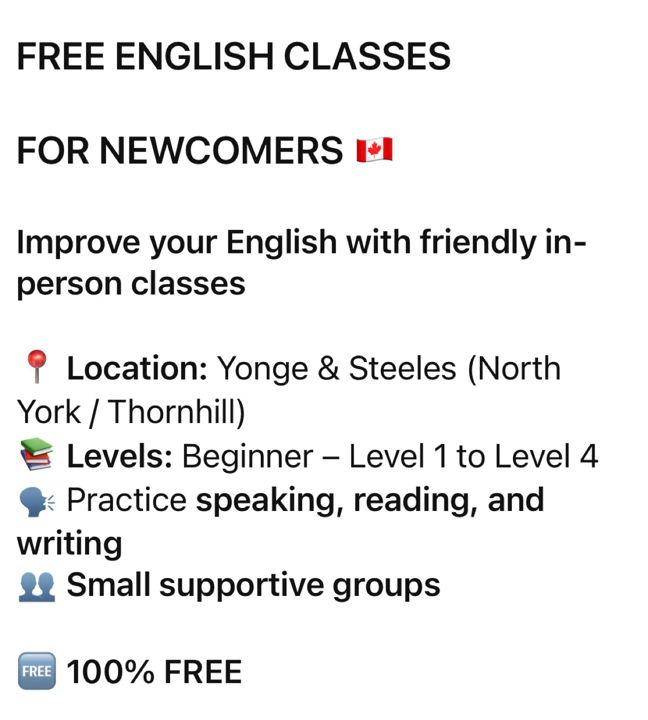 Free Beginner English Practice Group - Yonge & Steeles - photo 4