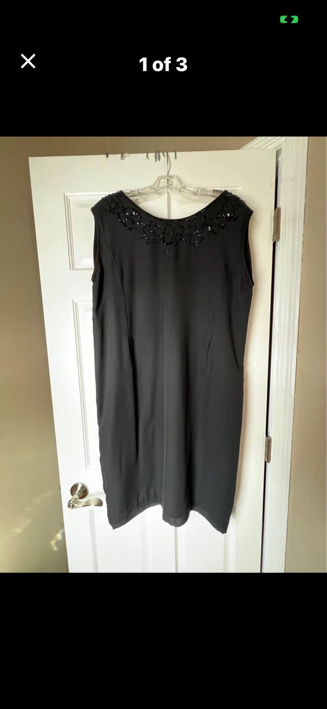 Black Beaded 2-Piece Dress and Jacket Set