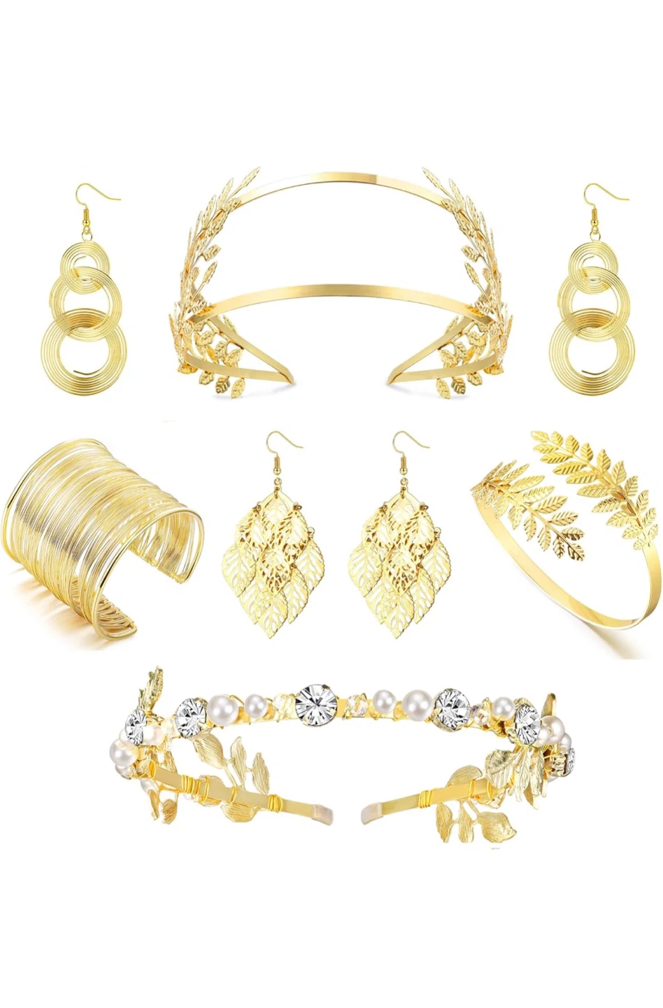 Greek Goddess Accessories 6 pcs Gold Tone - photo 4