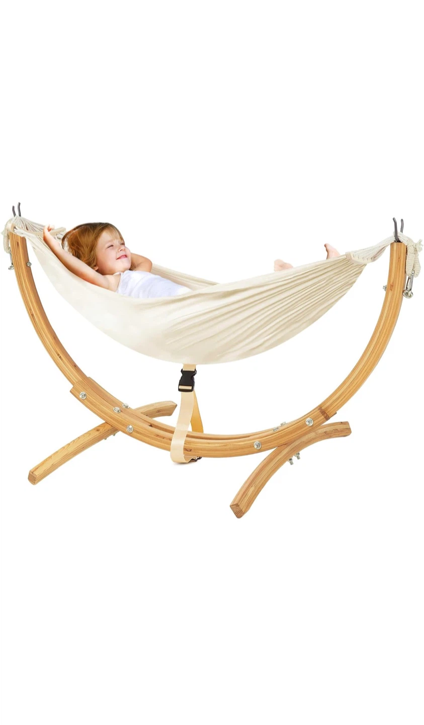 FUNLIO Double Hammock with Wooden Stand for Kids - photo 2