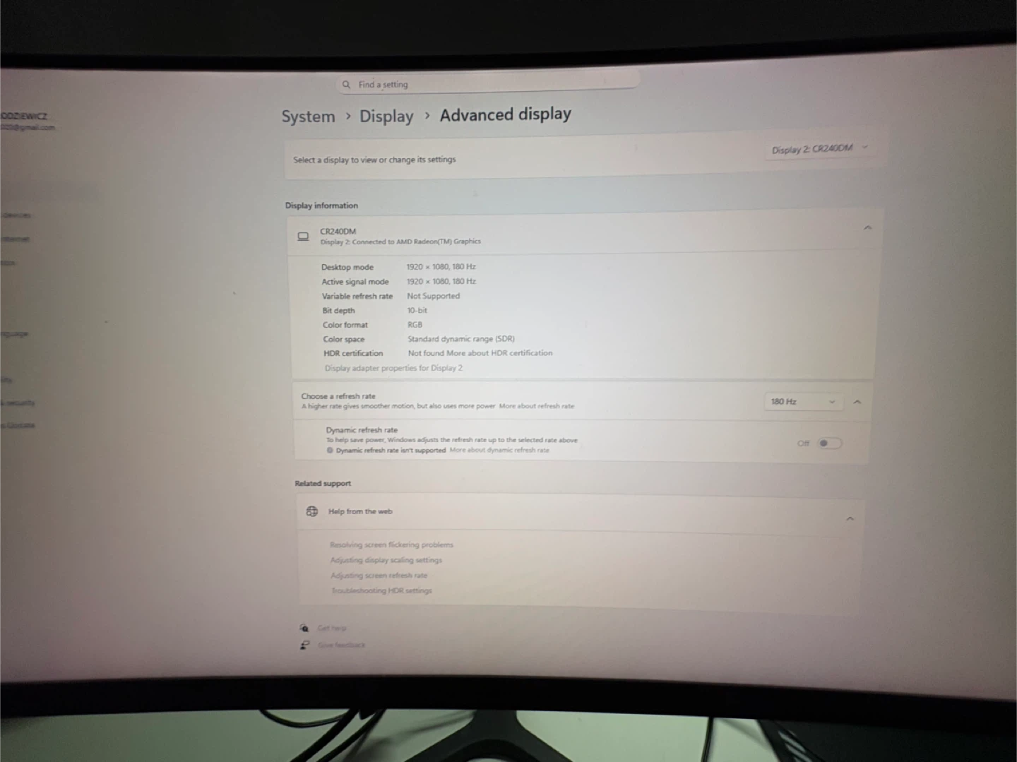 CURA 180hz monitor 1080p 24in - photo 3