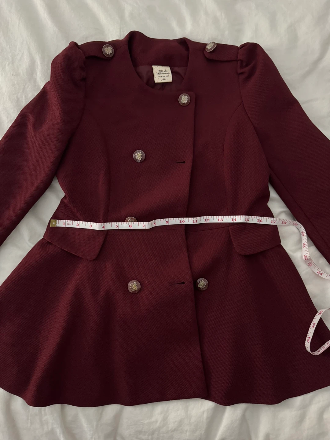 Black Diamond Peplum coat - Burgundy - Size M - photo 3