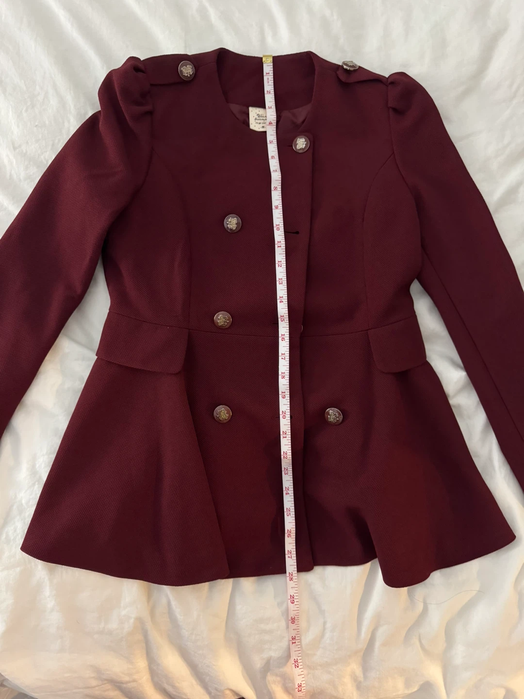 Black Diamond Peplum coat - Burgundy - Size M - photo 5