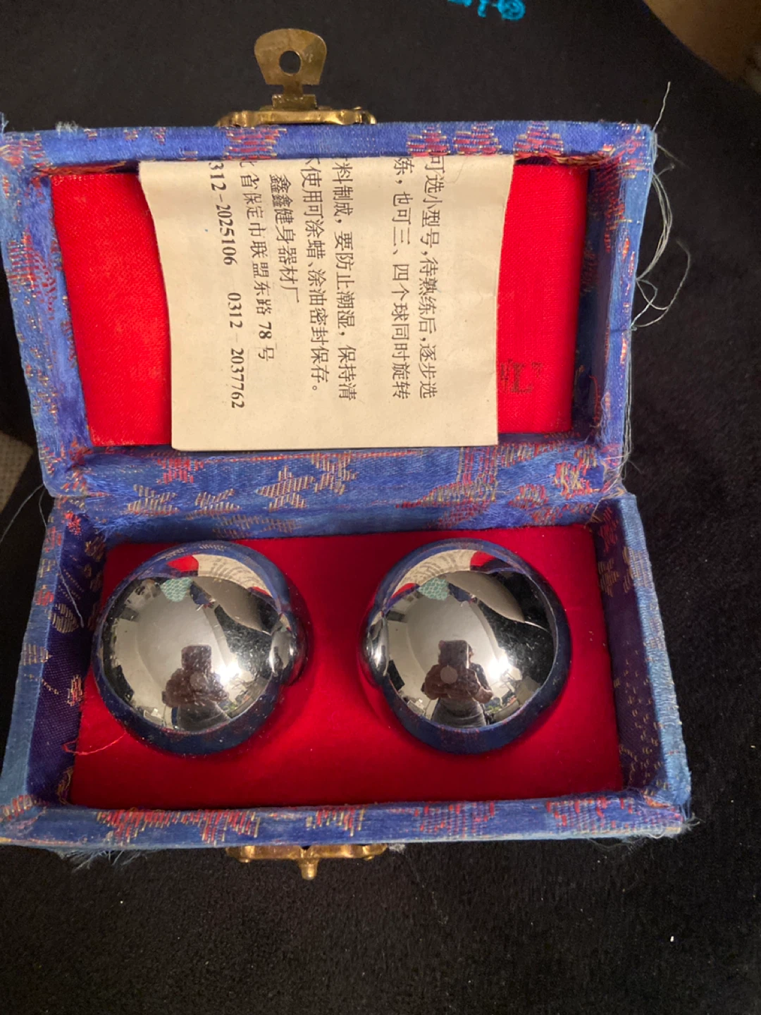 Pair of Metal Massage Balls in Presentation Box