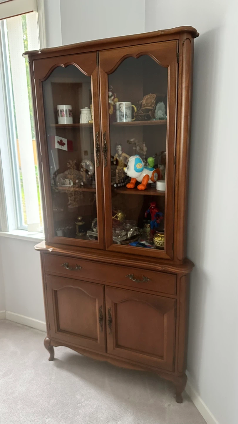 Wooden China Cabinet with Glass Doors