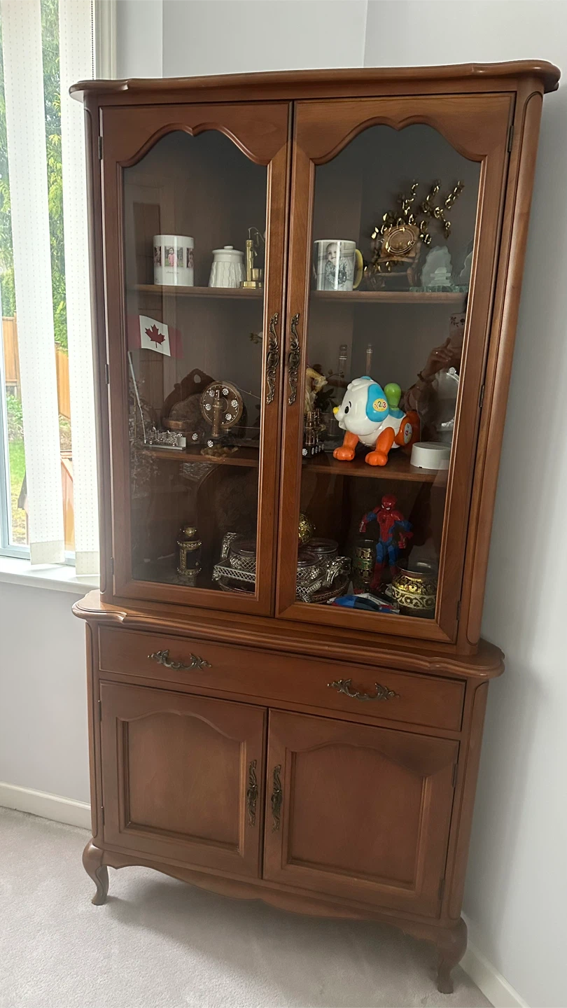 Wooden China Cabinet with Glass Doors - photo 2