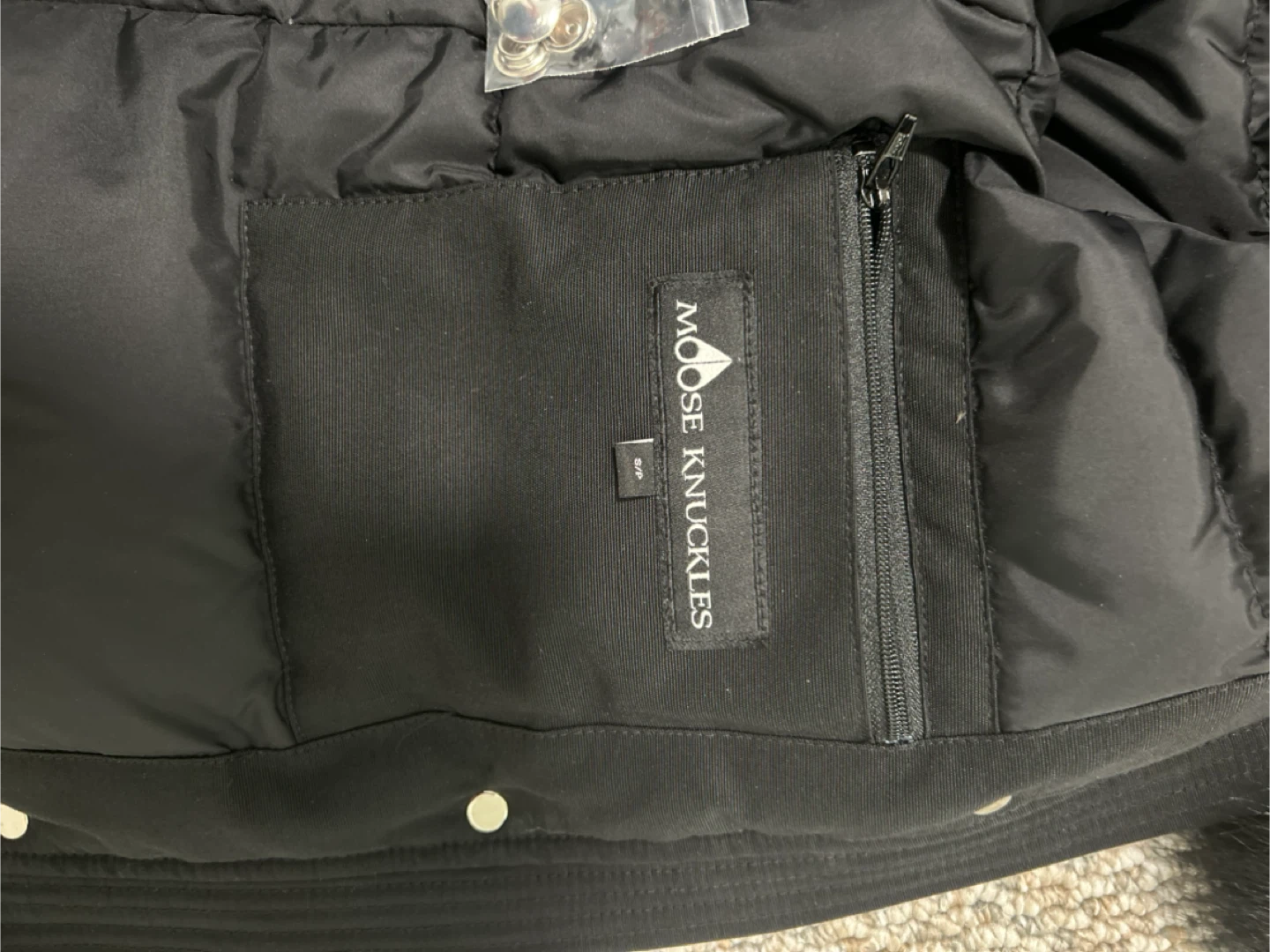 Moose Knuckles Black Down Parka - Size S - photo 5