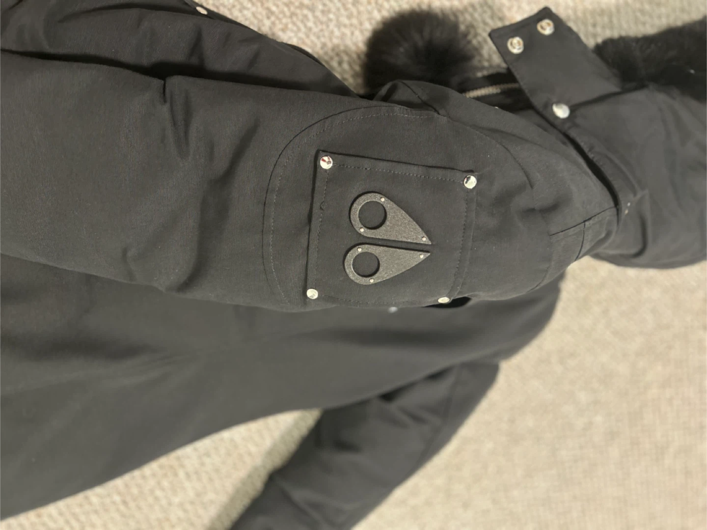 Moose Knuckles Black Down Parka - Size S - photo 4