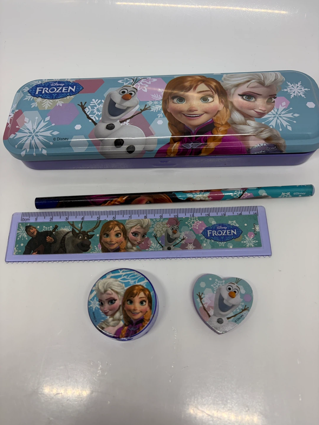 Disney Frozen Pencil Case Set with Ruler and Accessories