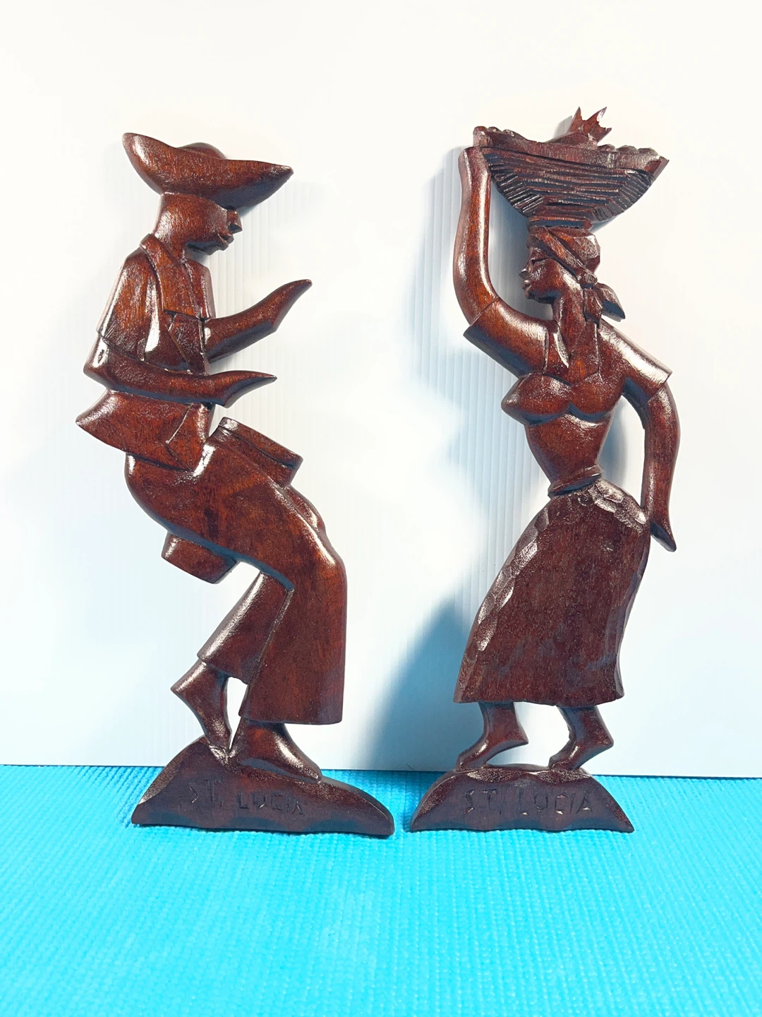 (MCM) Wooden Carving Pair - St. Lucia Dancers - photo 2