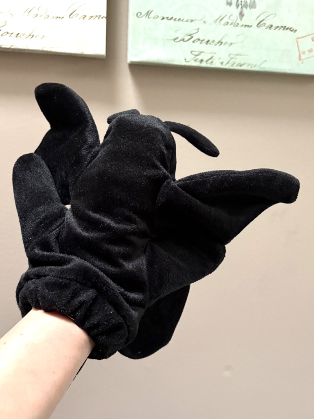 Black Fleece Butterfly Hand Puppet - Like New - photo 4