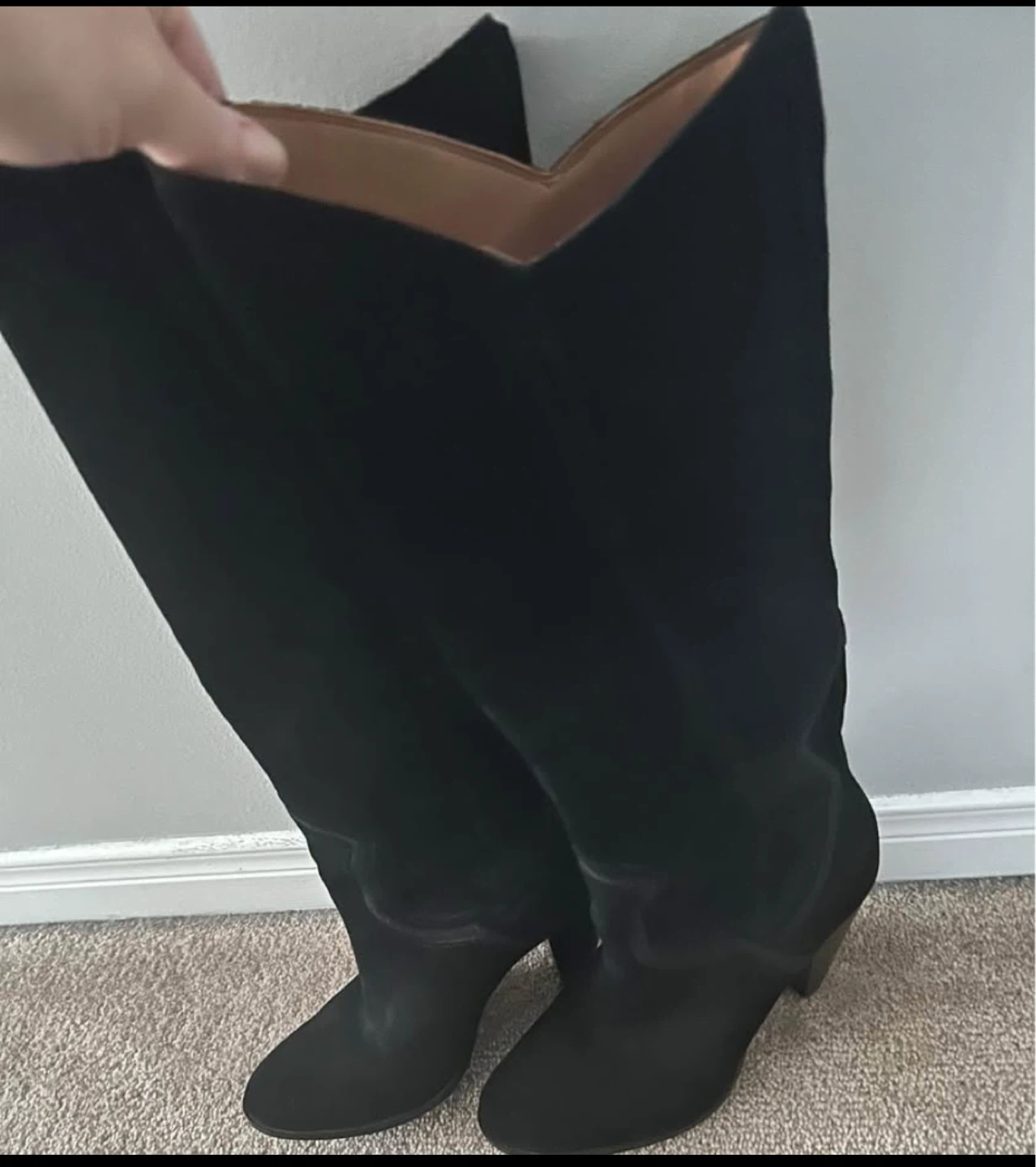 Aldo Black Suede Knee-High Boots
