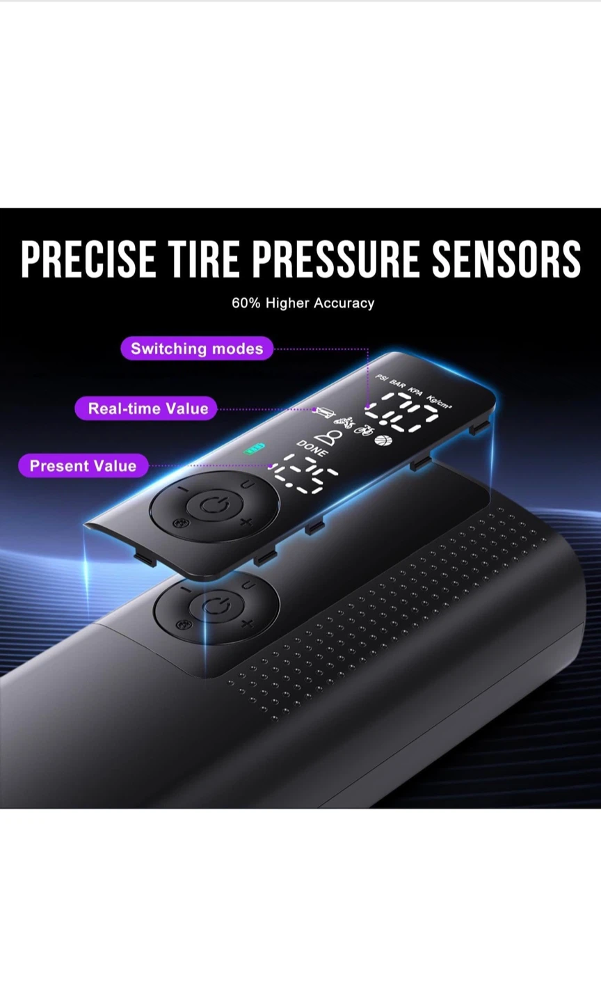 Portable Digital Air Compressor with 4000mAh Battery - photo 2