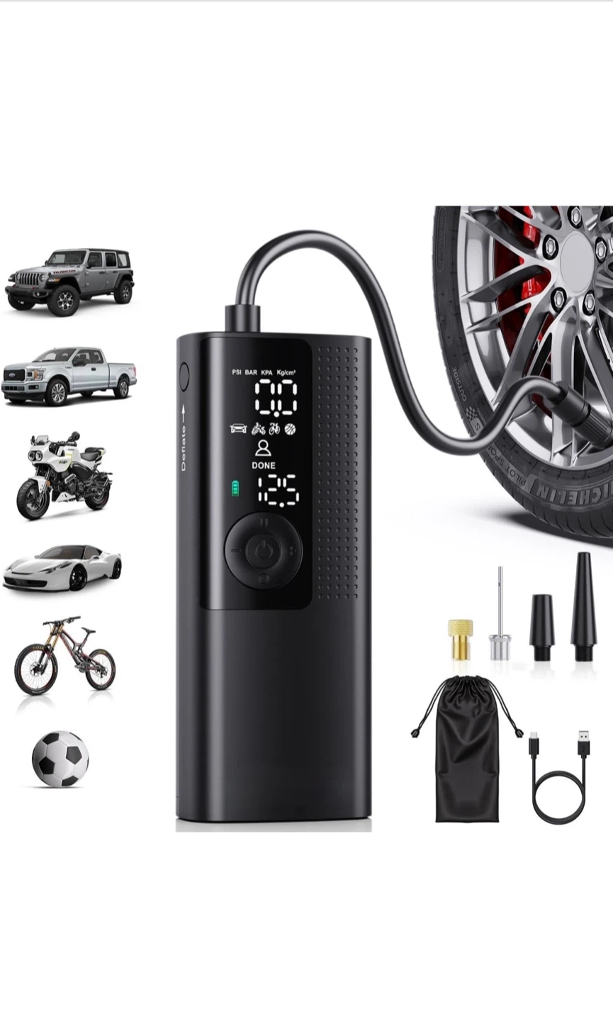 Portable Digital Air Compressor with 4000mAh Battery