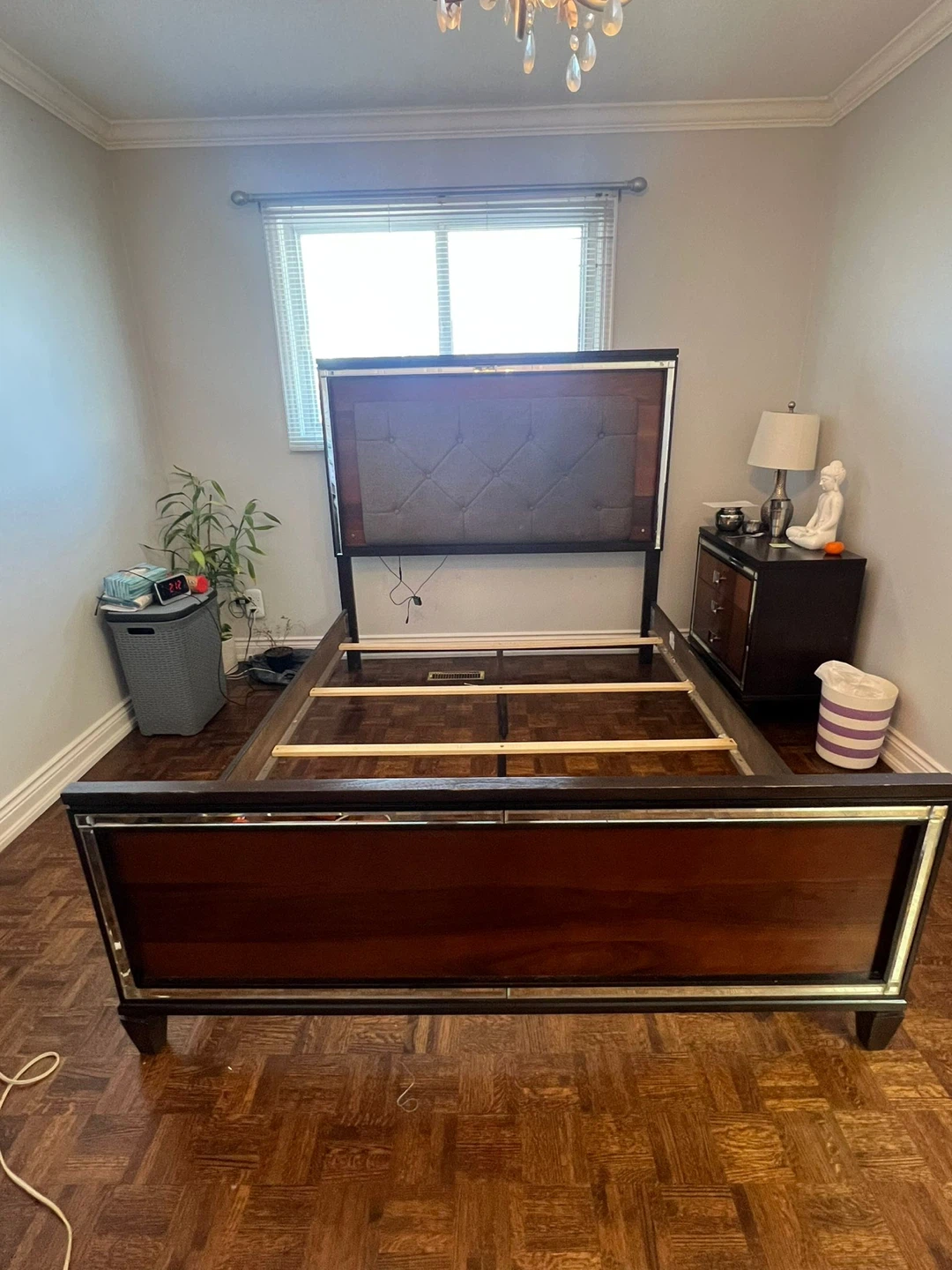Queen Size Bed Frame with Upholstered  Headboard - photo 2