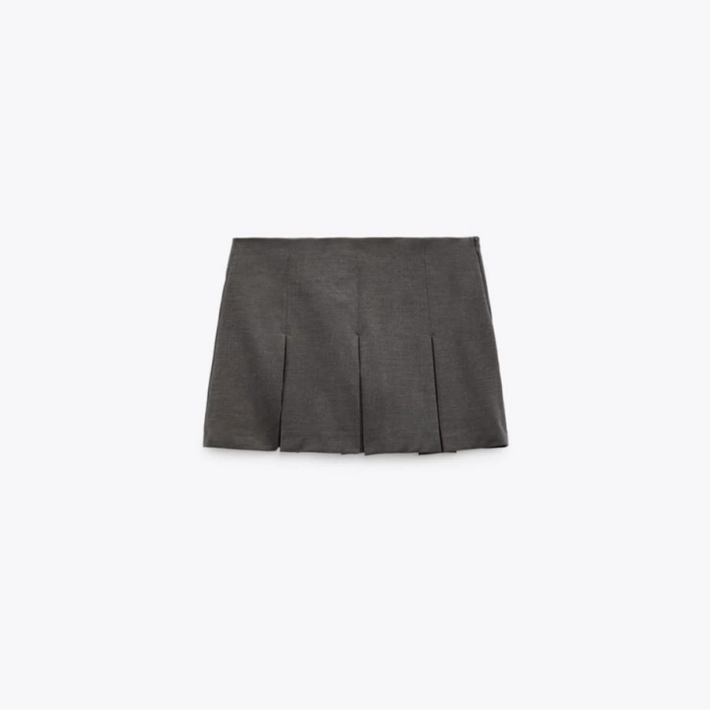 Zara Grey Pleated Skirt with Built-in Shorts - L - photo 5