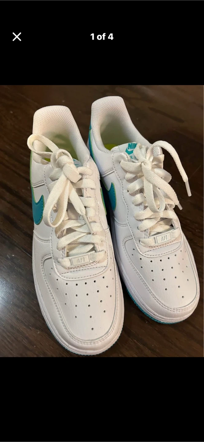 Nike Air Force 1 Shoes White Teal Size 7 women’s - photo 2
