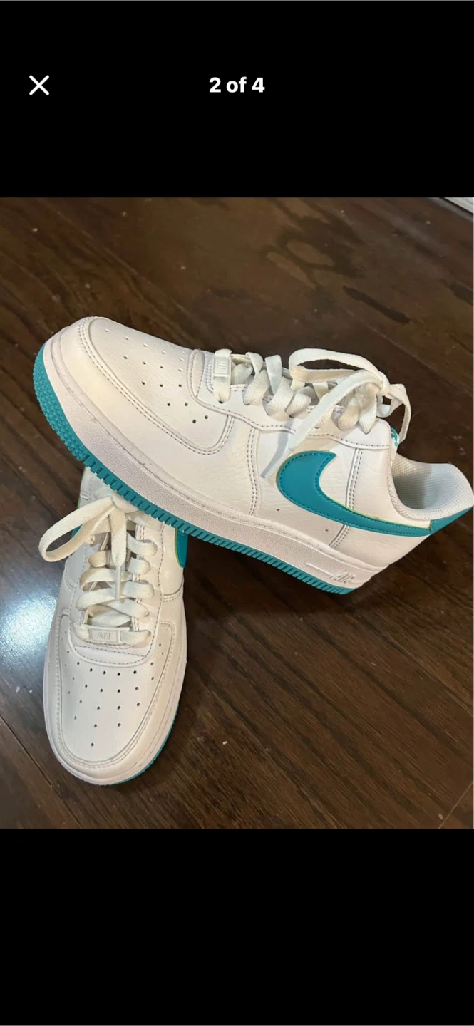 Nike Air Force 1 Shoes White Teal Size 7 women’s