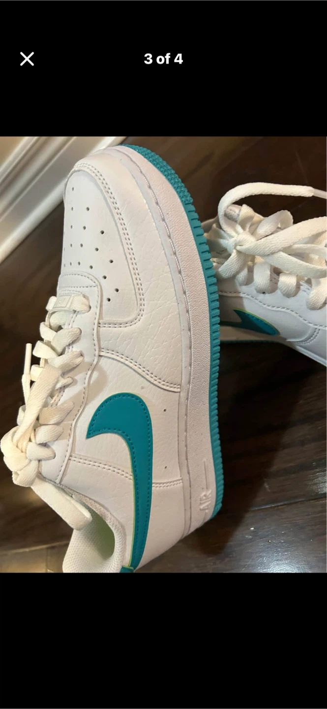 Nike Air Force 1 Shoes White Teal Size 7 women’s - photo 4