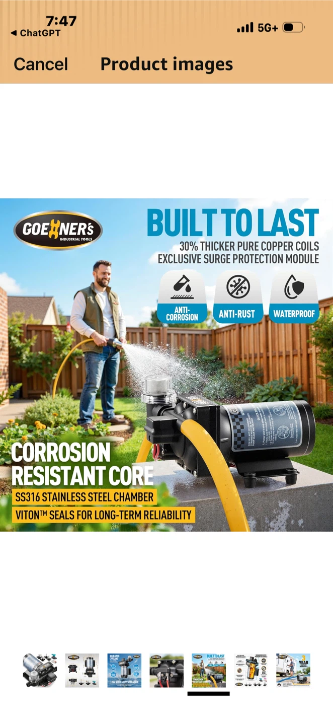 Goener's 12V Diaphragm Pump 5.5 GPM - photo 5