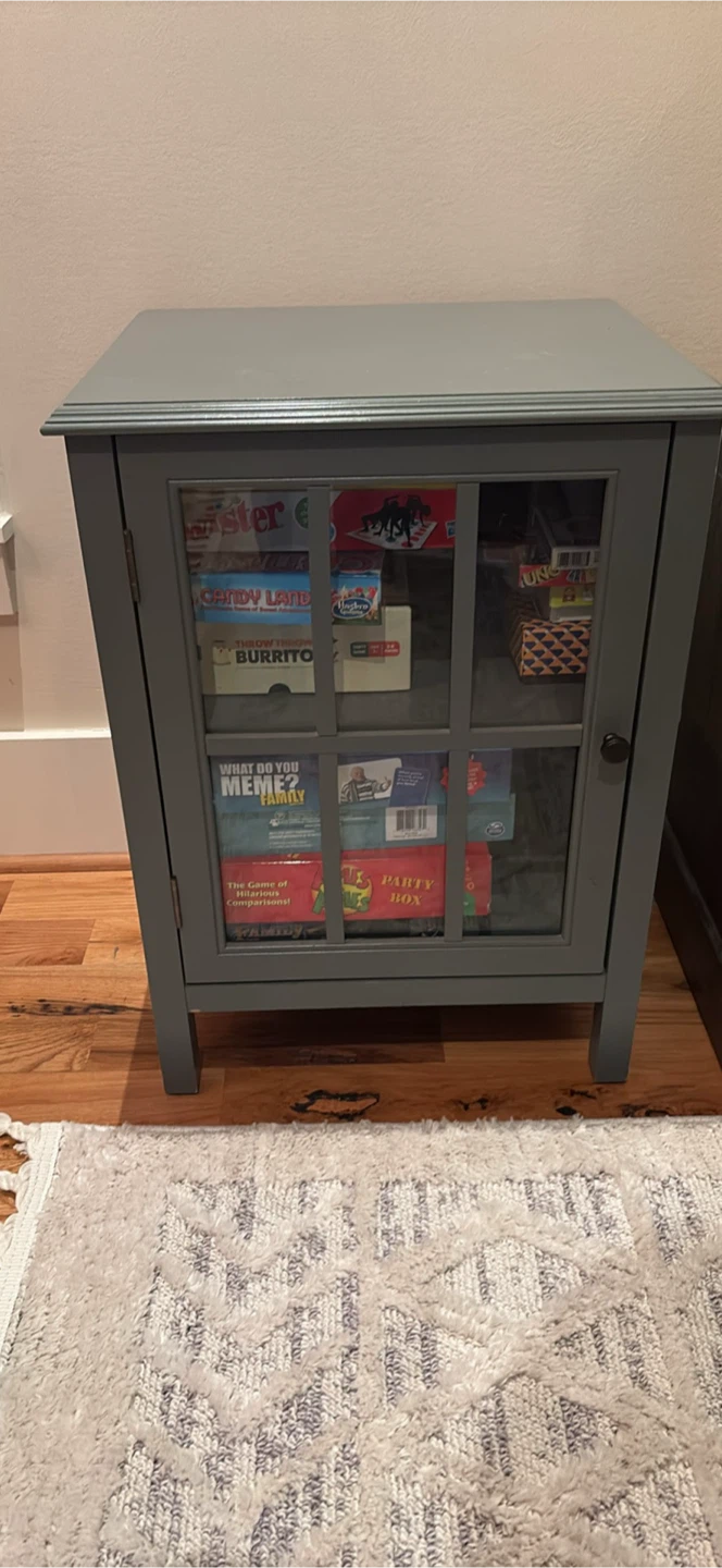 Gray Accent Cabinet with Glass Door - photo 2