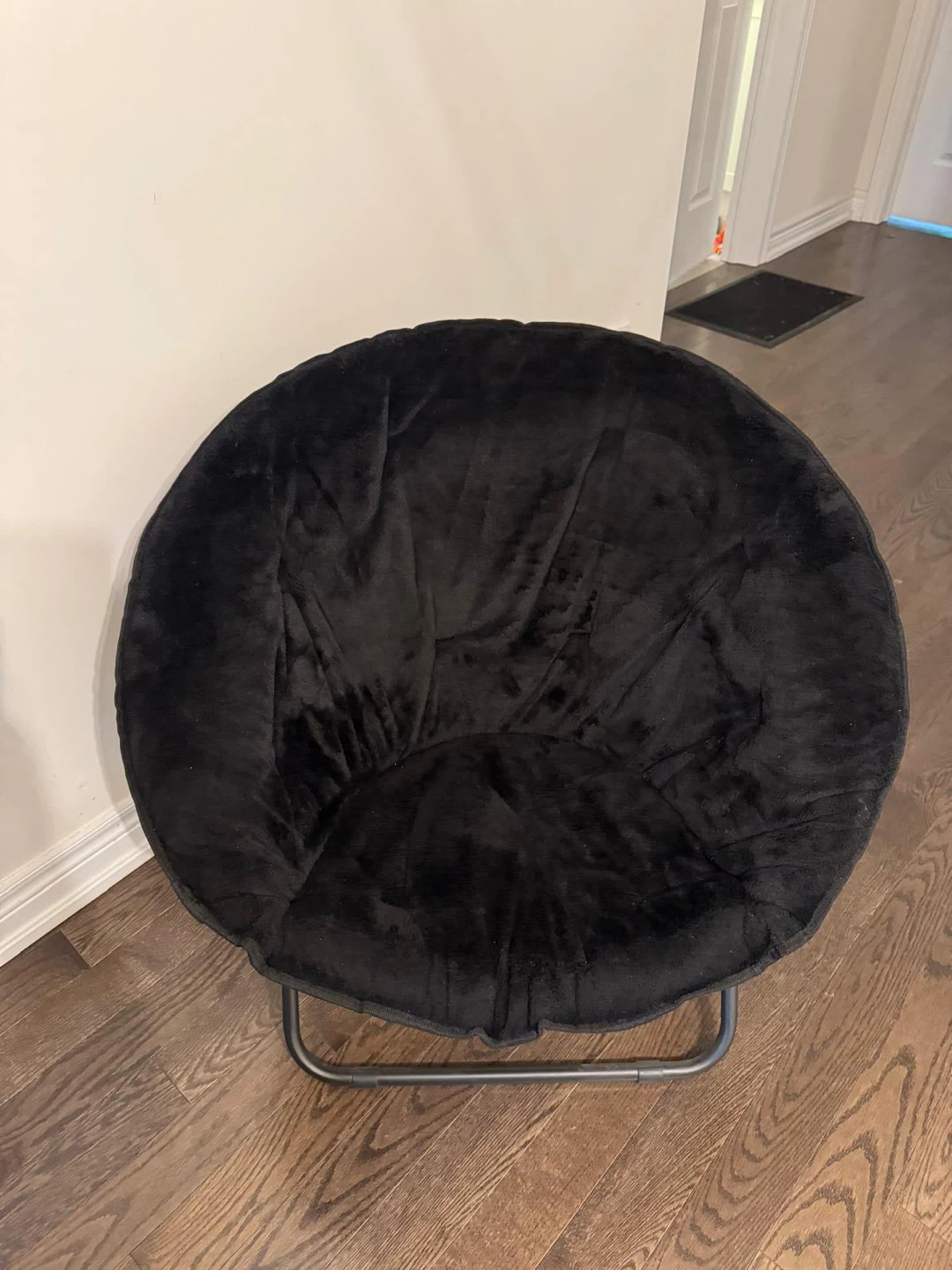 Black Plush Moon Chairs (Set of 2)