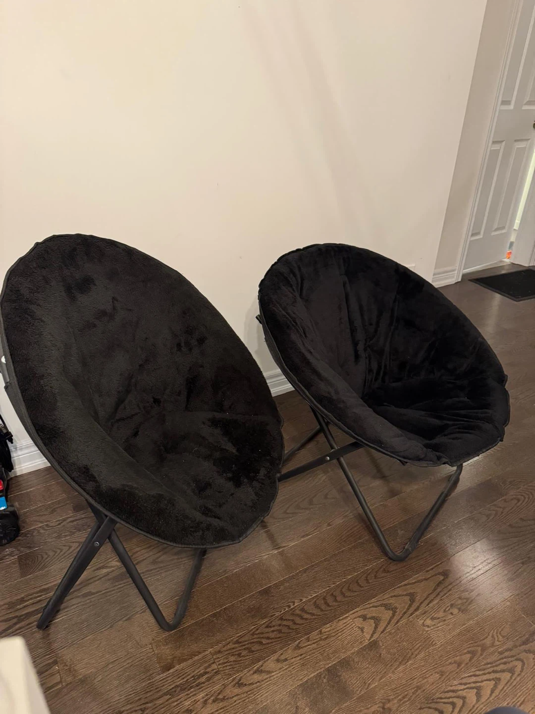 Black Plush Moon Chairs (Set of 2) - photo 4