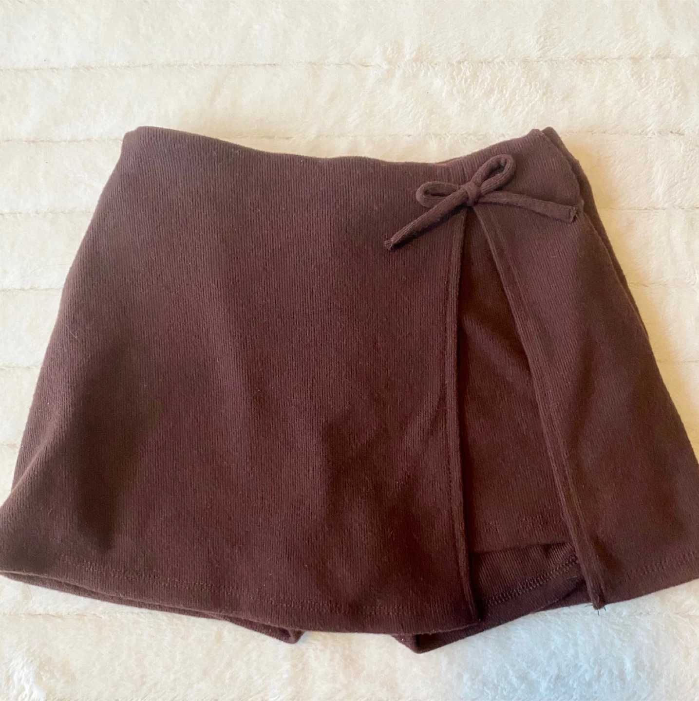 NEW! ZARA Girls Brown Pearl Bow Knit Sweater & Skort - photo 3