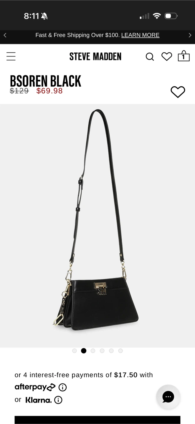 Steve Madden BSOREN BLACK Handbag Purse - photo 2