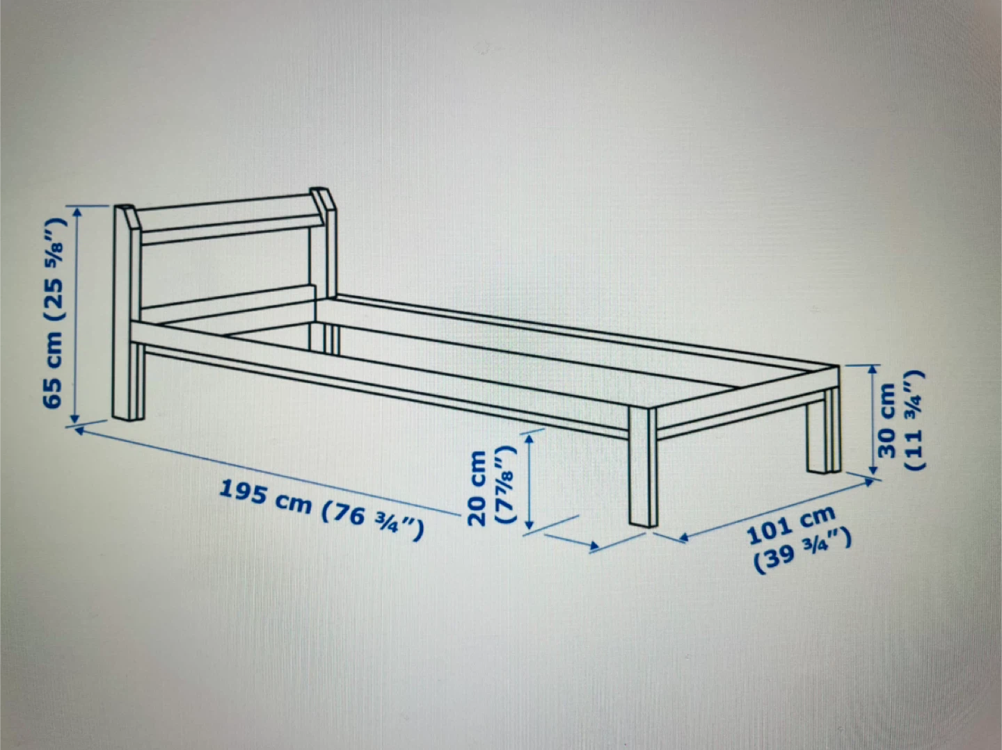 IKEA Single Bed Frame with Spring Mattress Set - photo 3