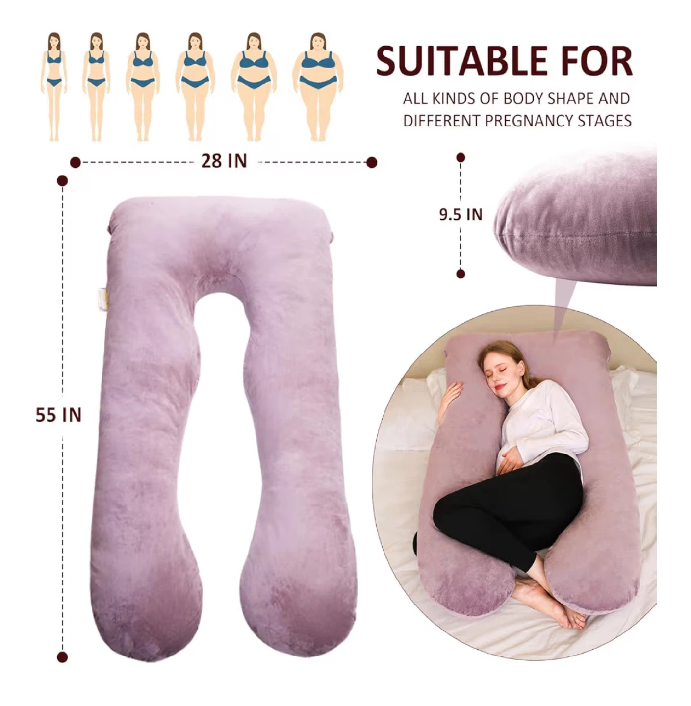 Chilling Home U-Shaped Pregnancy Pillow