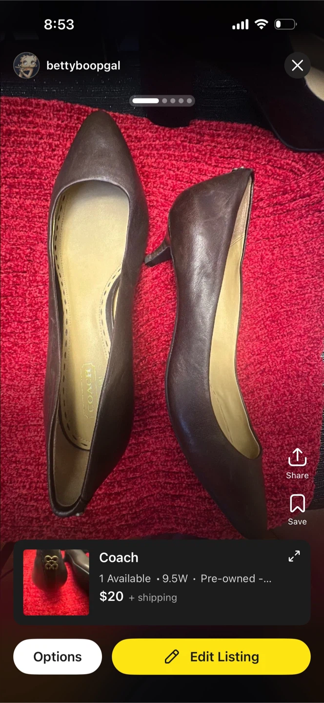 Coach Women's Brown Leather Heels Size 9.5W