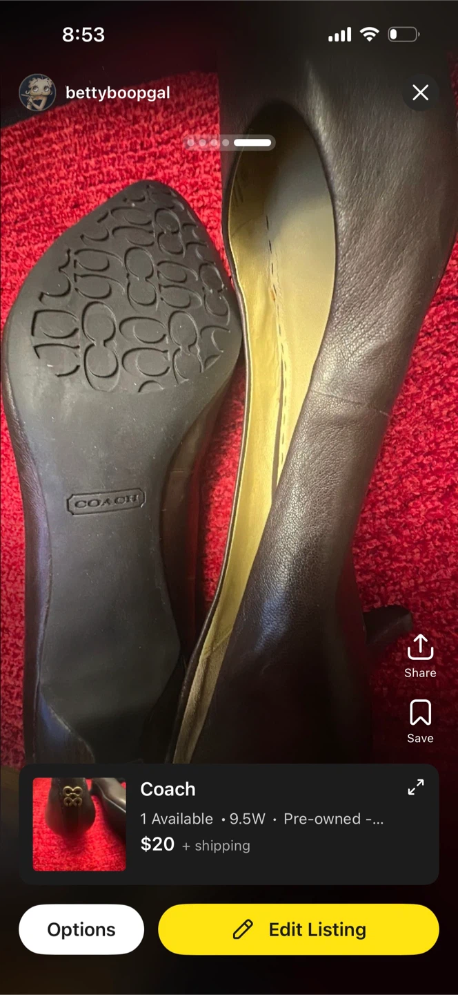 Coach Women's Brown Leather Heels Size 9.5W - photo 2