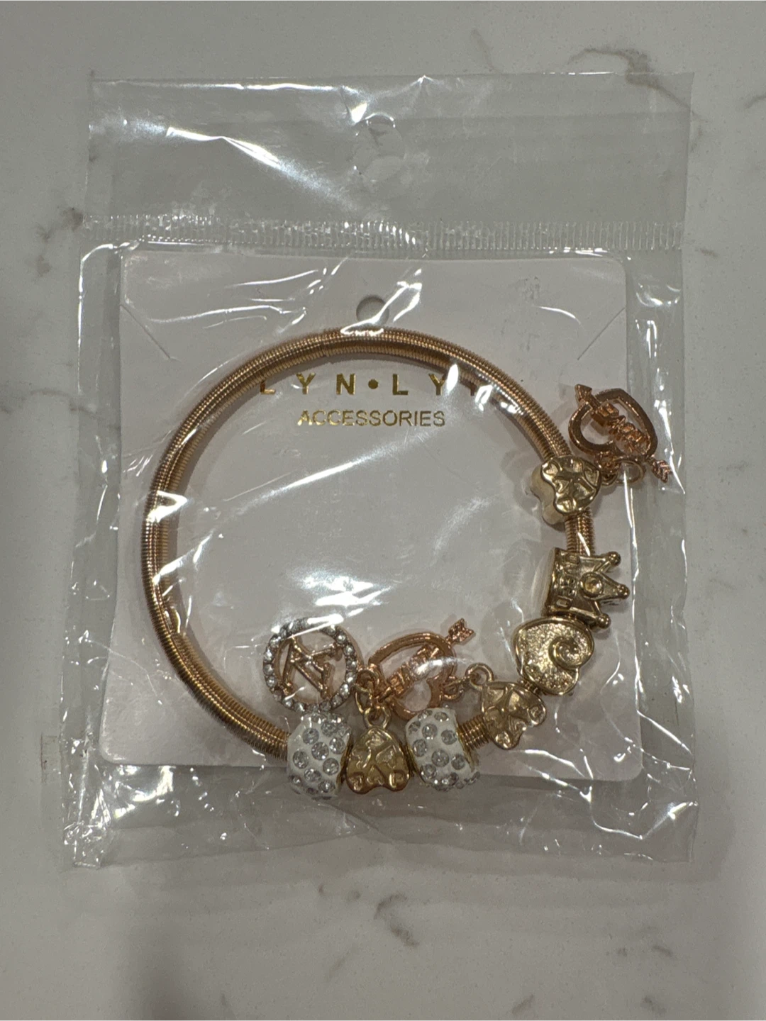 sparkly charm bracelet