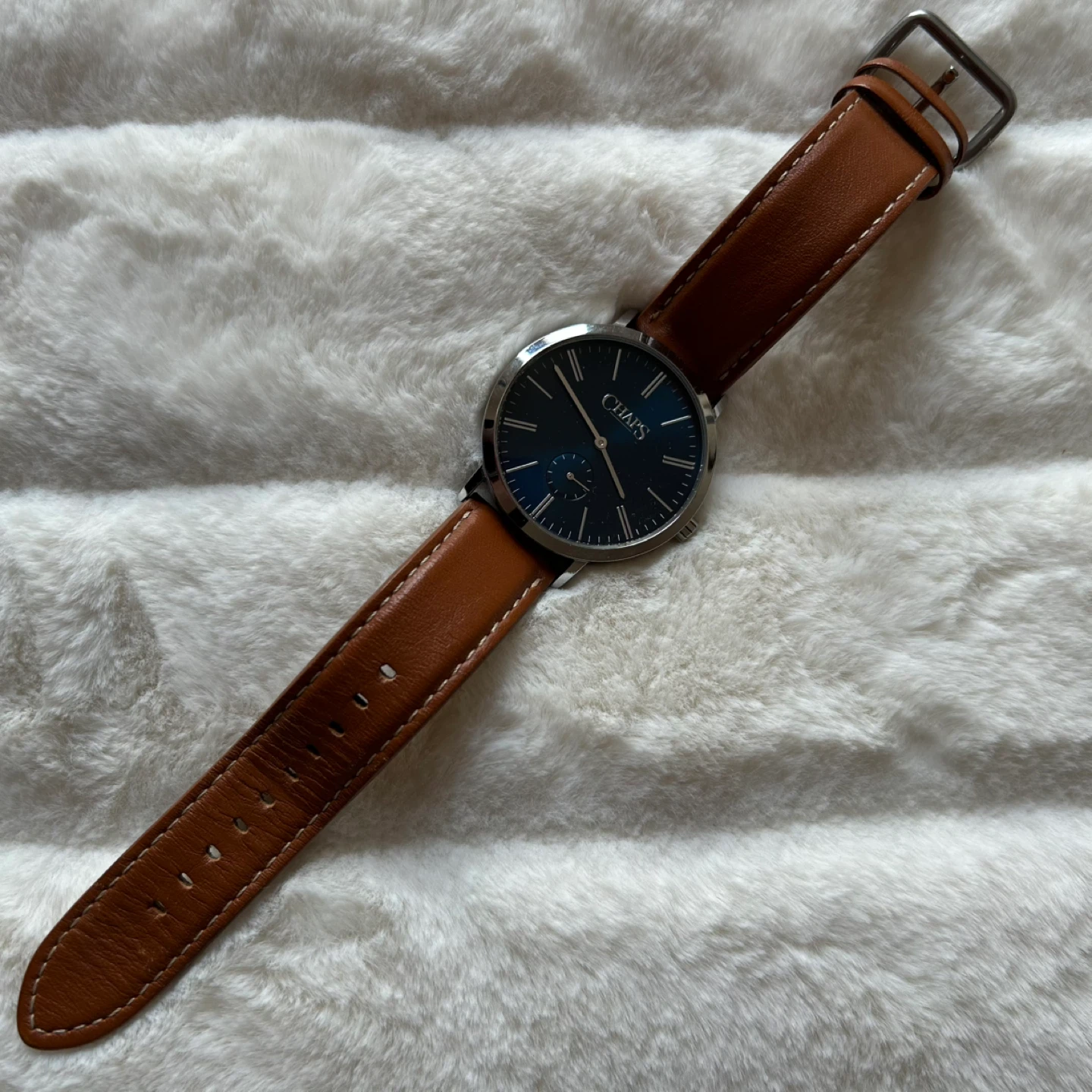 Chaps Men's Watch - Blue Dial with Brown Leather Strap - photo 5