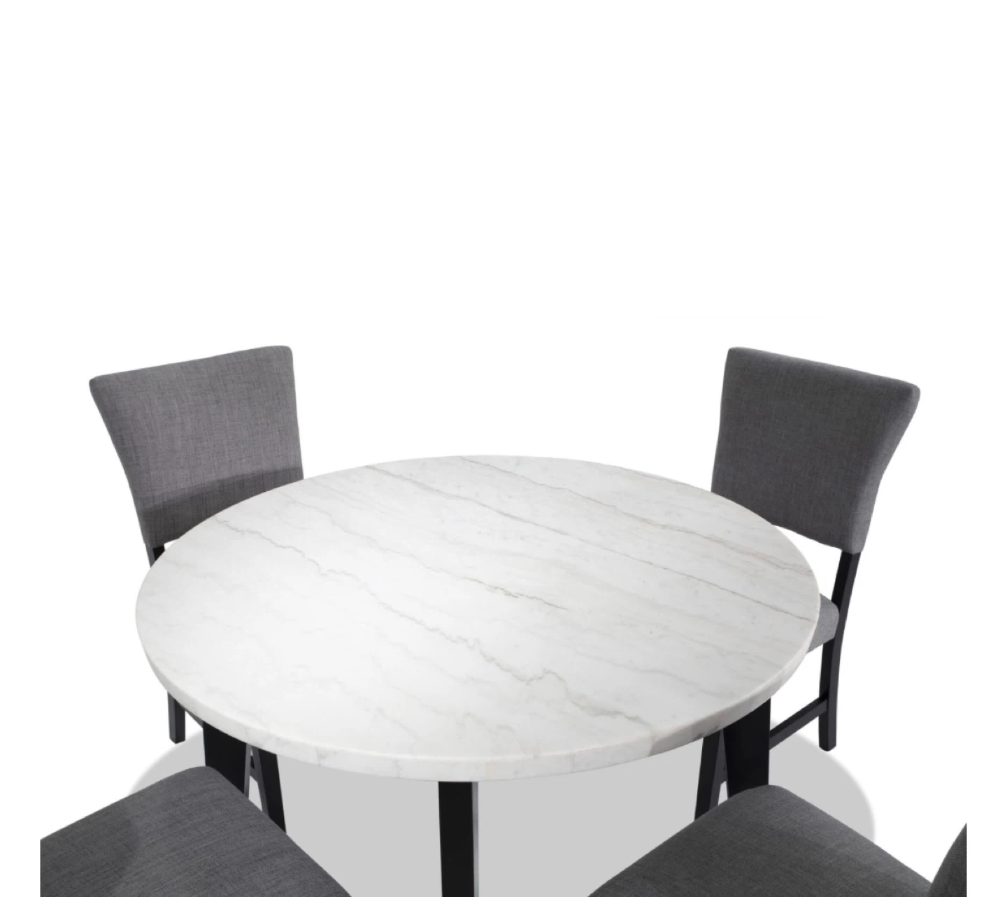 Round Marble Top Dining Table with 4 Chairs