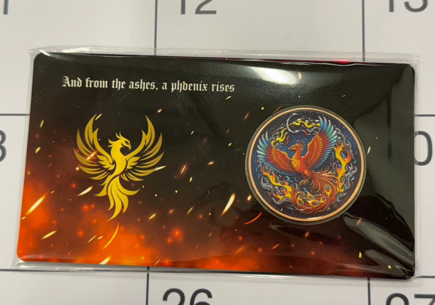1 oz .999 Fine Copper Colorized Phoenix Coin - photo 3