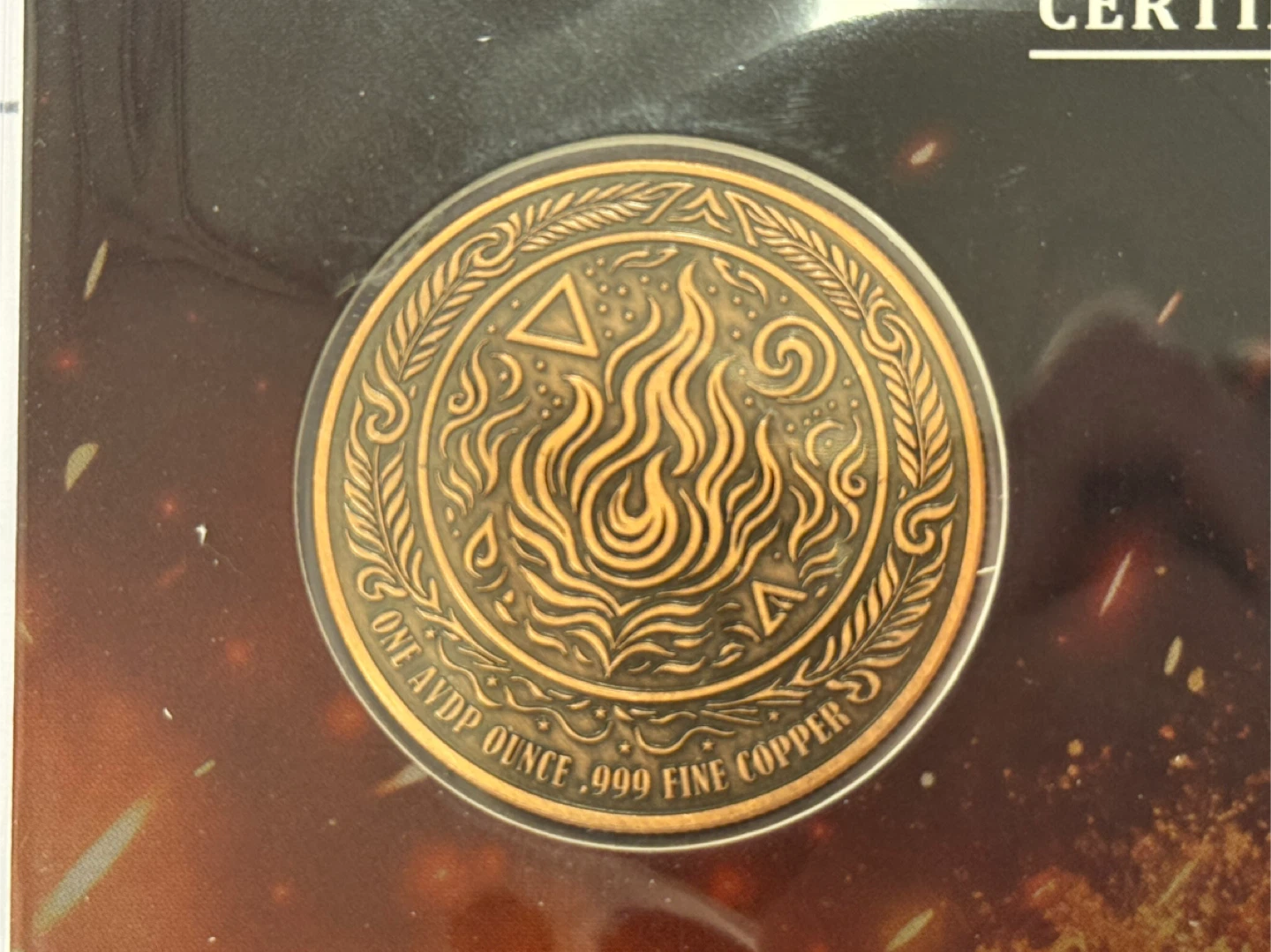 1 oz .999 Fine Copper Colorized Phoenix Coin - photo 2
