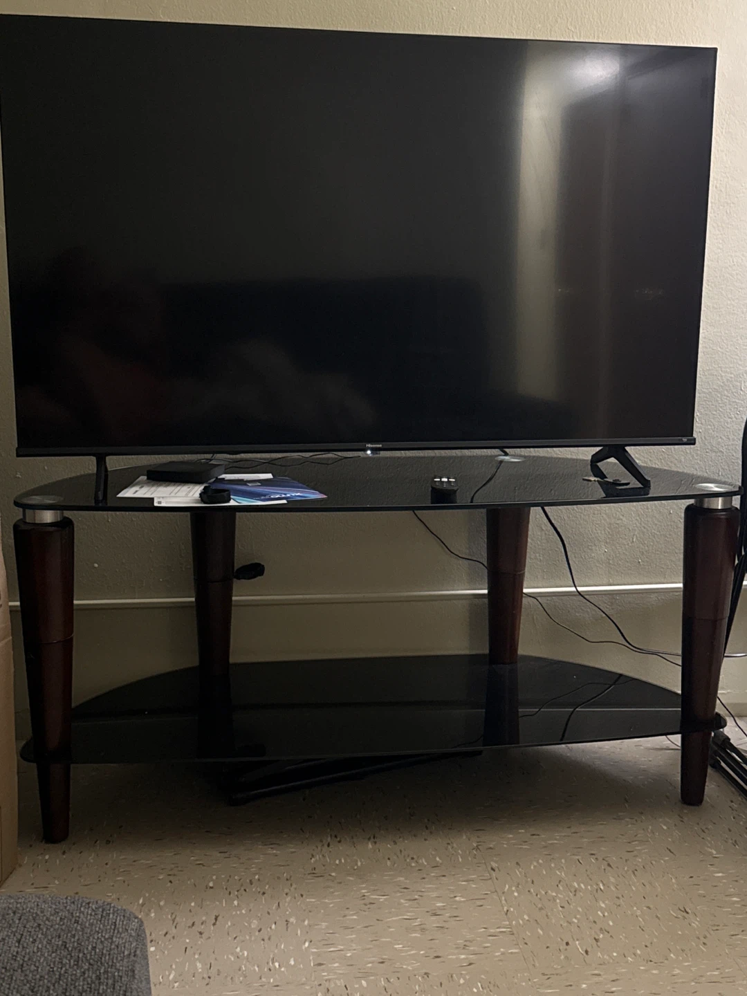 Glass and Wood TV Stand - photo 2