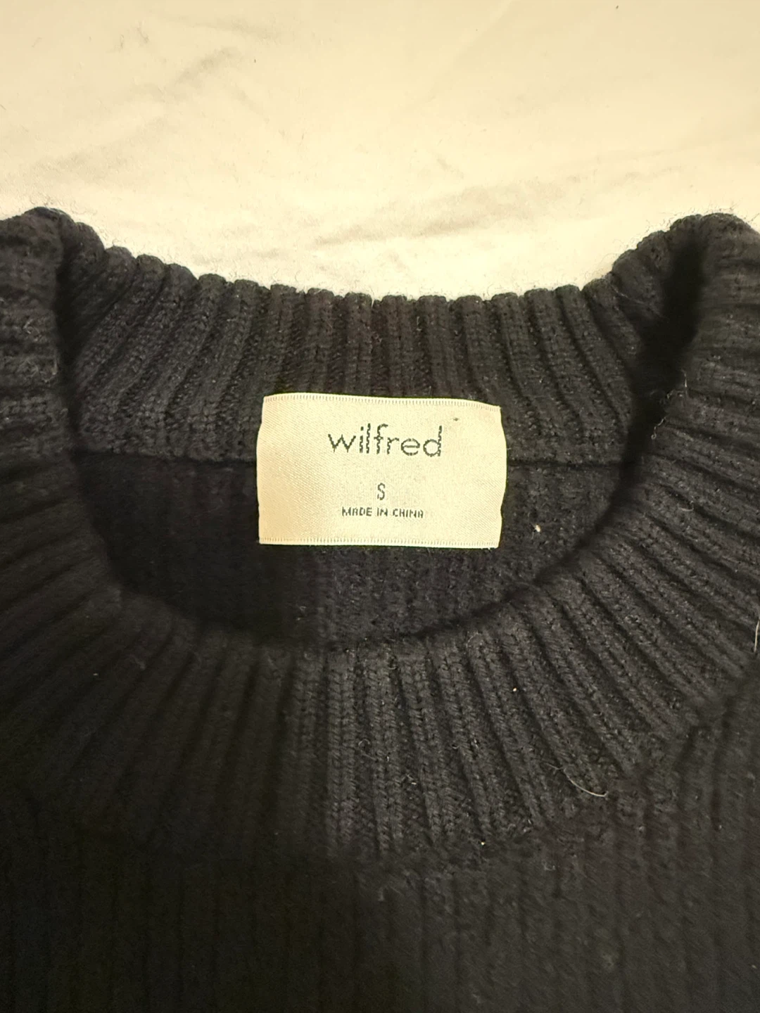 Wilfred Black Ribbed Crewneck Sweater Size S - photo 2
